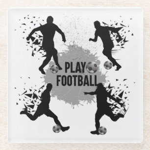 Silhouetten für coole Spiele Glasuntersetzer
