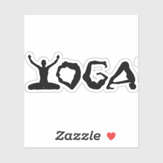 Silhouetten für Schwarz-weiße Yogapositionen Aufkleber