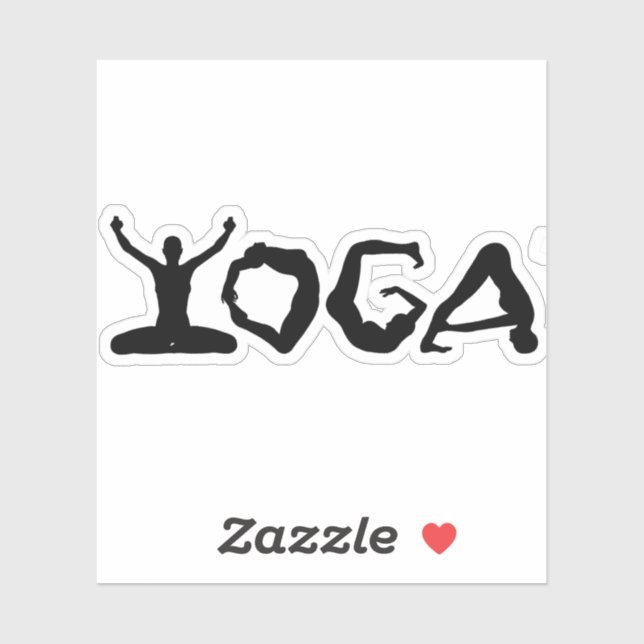 Silhouetten für Schwarz-weiße Yogapositionen Aufkleber (Blatt)