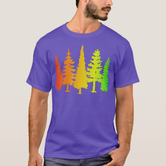 Silhouetten mit bunten Bäumen T-Shirt