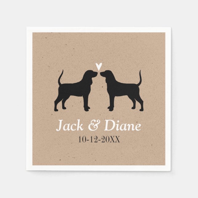 Silhouetten mit Personalisiertem Text Serviette (Vorderseite)