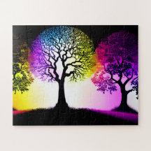 Silhouetten mit Rainbow Sky Flare