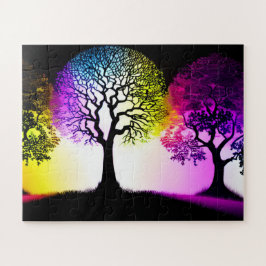 Silhouetten mit Rainbow Sky Flare