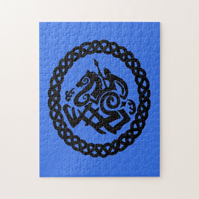 Silhouetten Odin und Sleipnir (Vertikal)