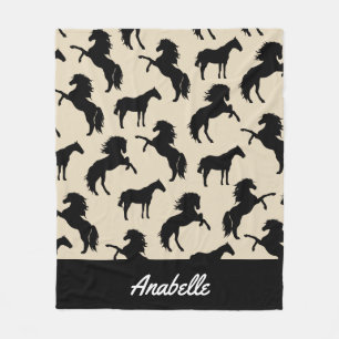 Silhouetten und Taupe Ranch Fleecedecke