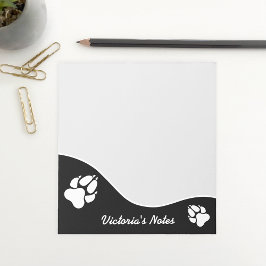 Silhouetten und Text von Hunden, schwarz und weiß Notizblock