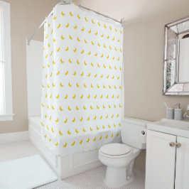 Silhouetten von Gelbbananen auf Weiß Duschvorhang