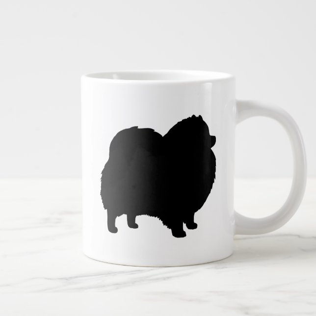 Silhouetten von Hunden aus Schwarzem Spitz Jumbo-Tasse (Rechts)
