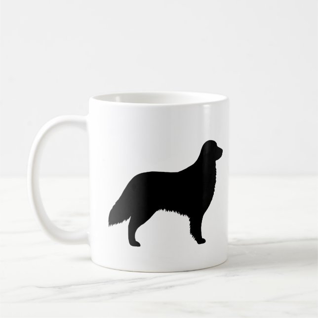Silhouetten von Hunden mit flachem Überzug Kaffeetasse (Links)