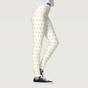 Silhouetten von kleinen gelben Bananen auf weißen  Leggings
