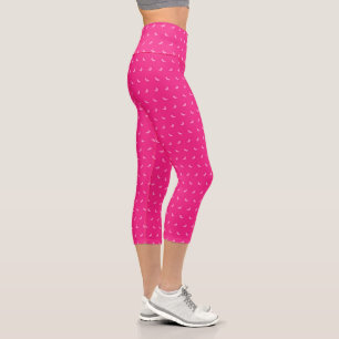 Silhouetten von kleinen rosa Bananen auf intensive Capri Leggings