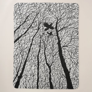Silhouetten von Raben in den Winterbäumen Sherpadecke