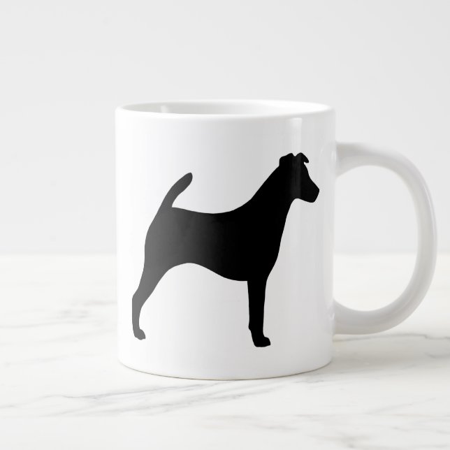 Silhouetten von Smooth Fox Terrier Hunde Jumbo-Tasse (Rechts)