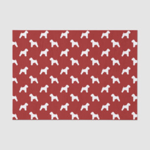 Silhouetten von Soft Coated Wheaten Terriern Rot Seidenpapier