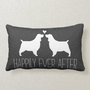 Silhouetten von Springer Spaniels mit Herz und Tex Lendenkissen