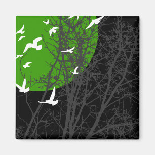 Silhouettenscheibe Vögel Magnet
