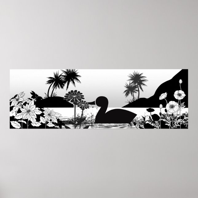 Silhouettes de la Paix - Poster de la Nature Noire (Devant)