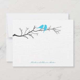 Silhouettes d'oiseaux Merci Cartes - Turquoise -