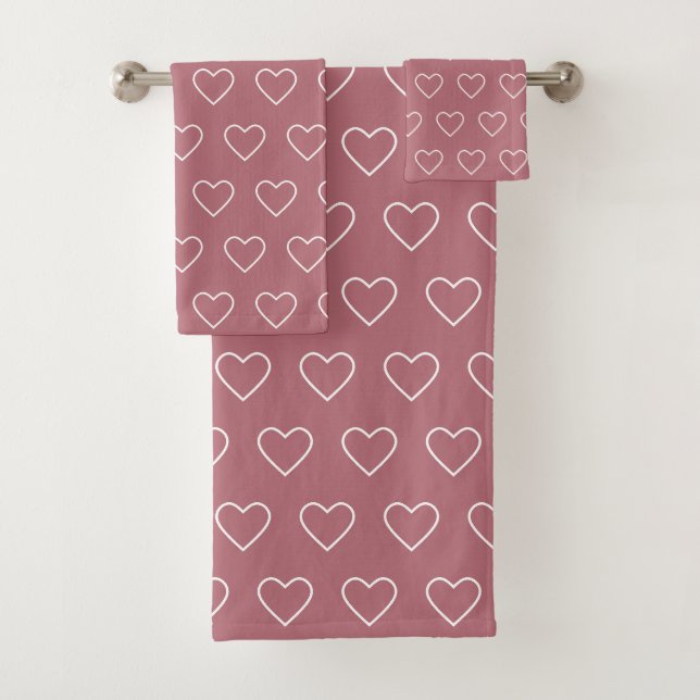 Silhouettes du coeur blanc sur or Rose (En situation)