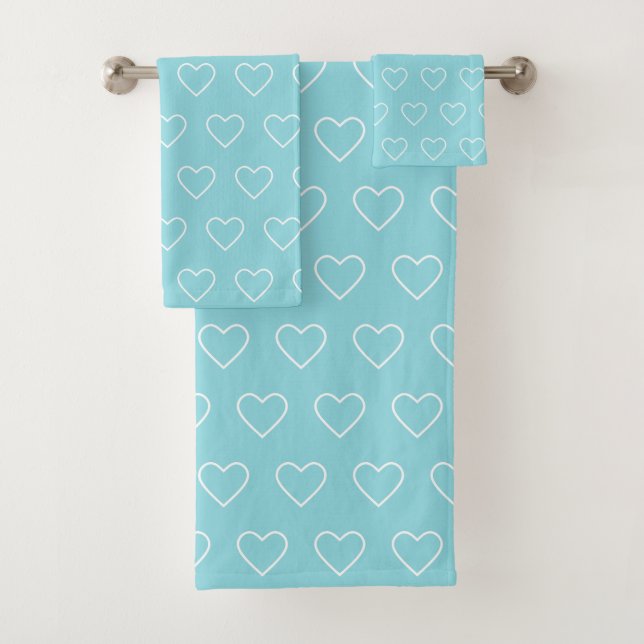 Silhouettes du Coeur Blanc sur Turquoise clair (En situation)