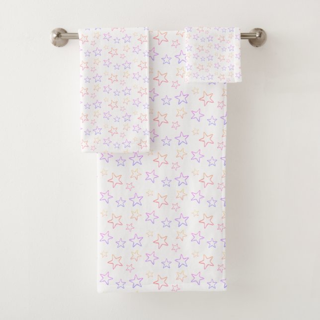 Silhouettes Pastel Multicolore Star sur blanc (En situation)