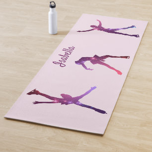 Silhouettes silhouettes de tapis de yoga de patina