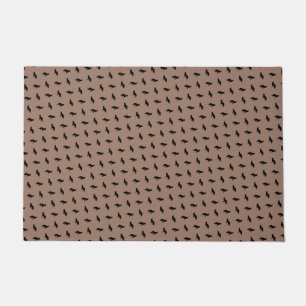 Silhouttes, Schwarzer Hirte auf Khaki Beige Fußmatte
