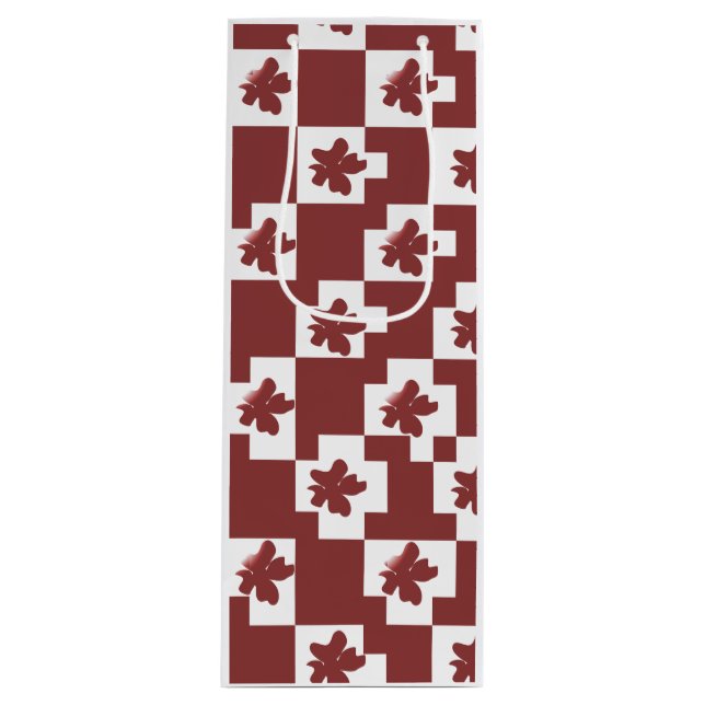 Silhueta de flores em padrão. geschenktüte für weinflaschen (Vorderseite)