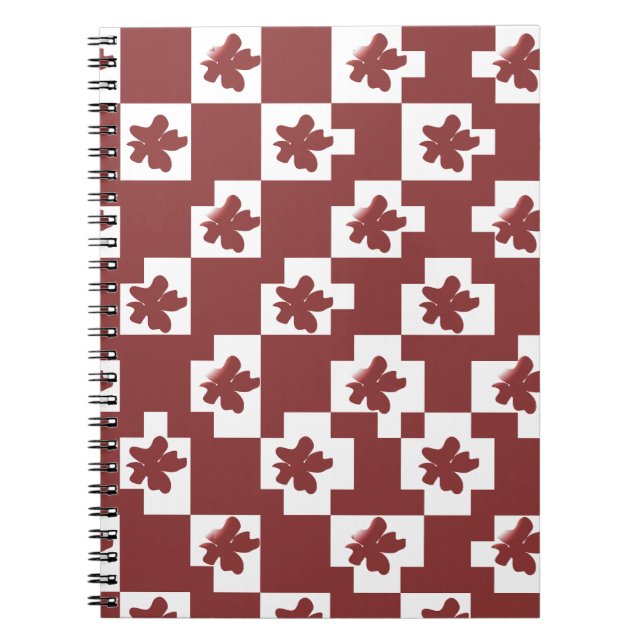 Silhueta de flores em padrão. notizblock (Vorderseite)