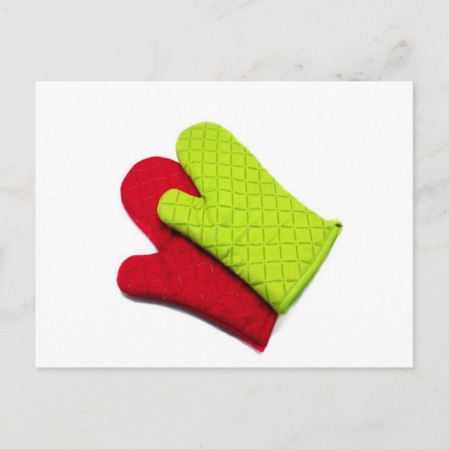 Silicon Oven Mitts, Ovenhandschuh, Oven Mittens Postkarte (Vorderseite)