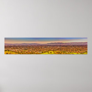 Silicon Valley/Cupertino-Panoramablick-Druck Poster