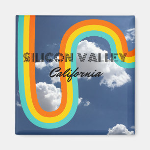 Silicon Valley Kalifornien Retro-Regenbogen und Wo Magnet