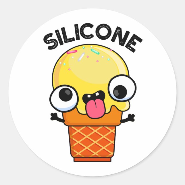 Silicone Funny Ice Cream Cone Puff Runder Aufkleber (Vorderseite)