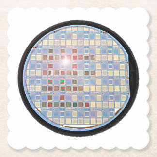 Silizium-Wafer auf einem Chip mit weißem Hintergru Untersetzer