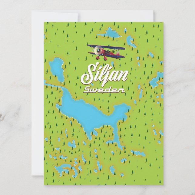 Siljan Lake Sweden Karte (Vorderseite)