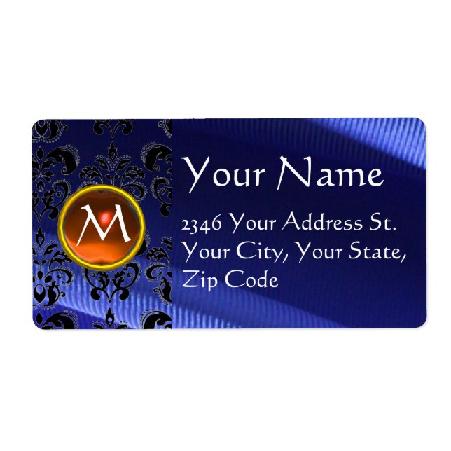 SILK DAMASK GEM orange blau (Vorne)
