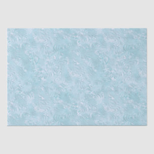 Silk Moire Kleines Muster in Helles Aqua Seidenpapier