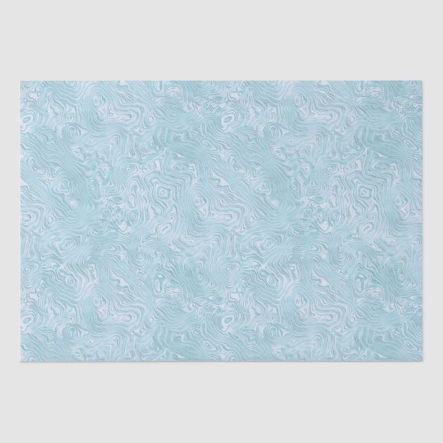 Silk Moire Kleines Muster in Helles Aqua Seidenpapier (Vorderseite)