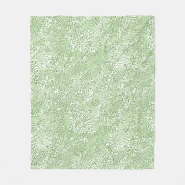 Silk Moire Kleines Muster in Limettengrün Fleecedecke (Vorderseite)