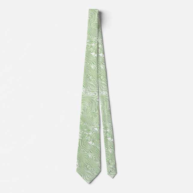 Silk Moire Kleines Muster in Limettengrün Krawatte (Vorderseite)