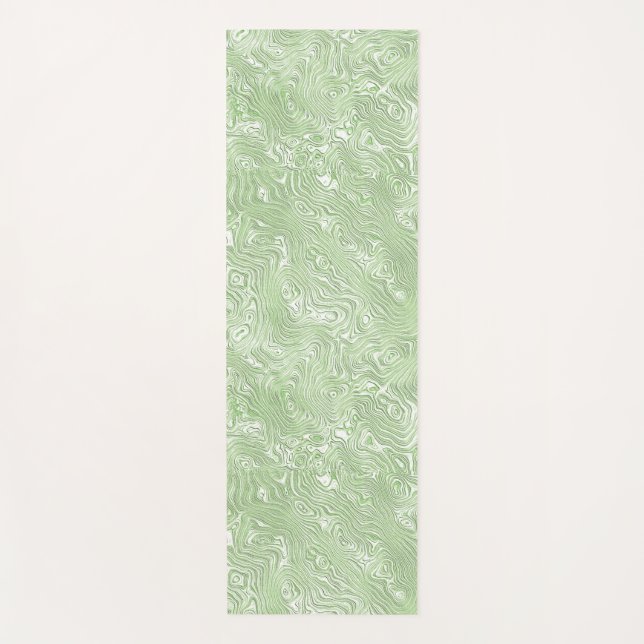 Silk Moire Kleines Muster in Limettengrün Yogamatte (Vorderseite)