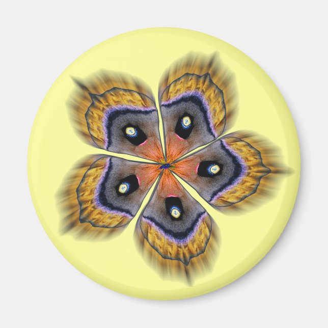 Silk Moth Wing Mandala Magnet (Vorne)