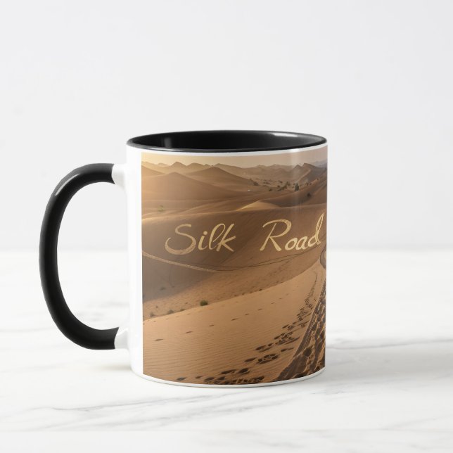 Silk Road Desert Landscape Typography Art Tasse (Links)