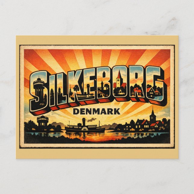 Silkeborg Dänemark See Postkarte (Vorderseite)