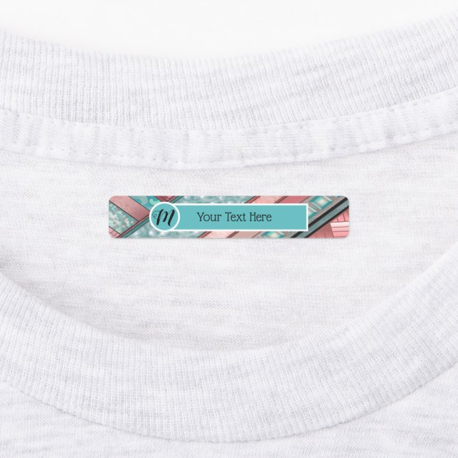 Silken Stripes Set von 96 Custom Rectangle Iron-on Etiketten (Befestigt)