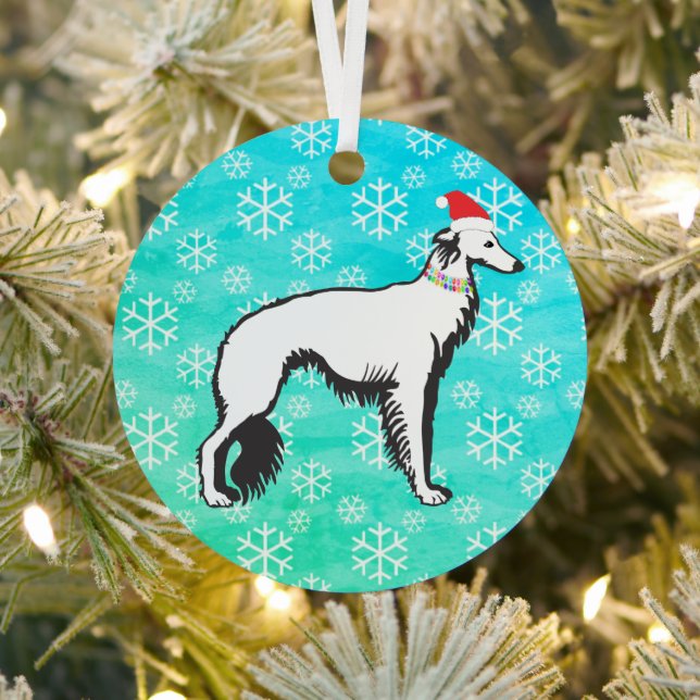 Silken Windhound Christmas Magic Ornament Aus Metall (InSitu)