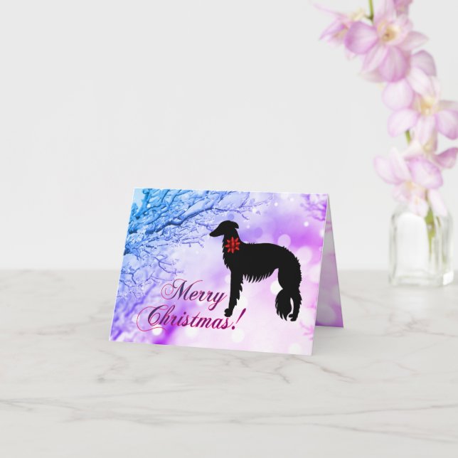 Silken Windhound Merry Christmas Card Karte (Orchidee)