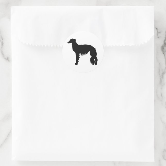 Silken Windhound Runder Aufkleber (Tasche)
