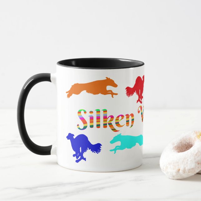 Silken Windhound Running Coffee Tasse (Mit Donut)