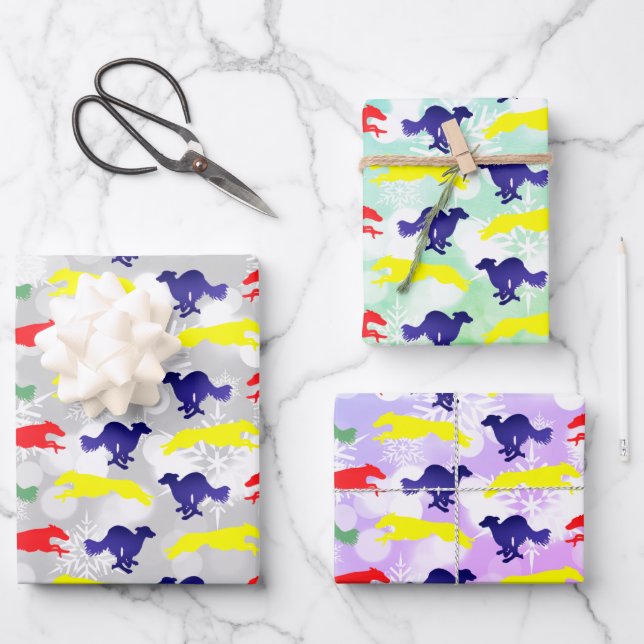 Silken Windhound Running Geschenkpapier Set (Vorderseite)